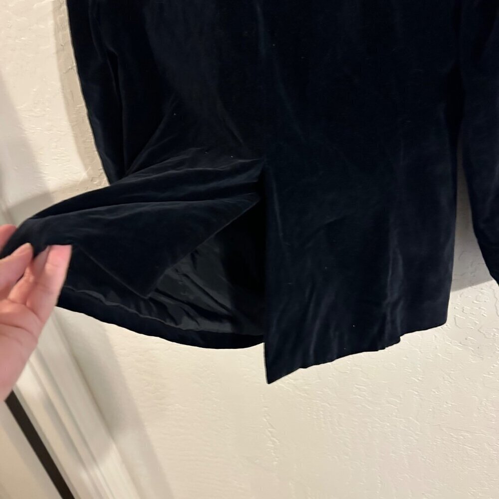 Y Anthony’s Plus Size Black Crushed Velvet Long Sleeved Vintage Cotton Blazer - Picture 10 of 10